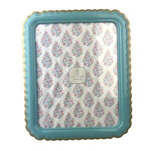 Sheffield Home Picture Frame Cottage Living 8x10 Scalloped Edge Blue Gold Home